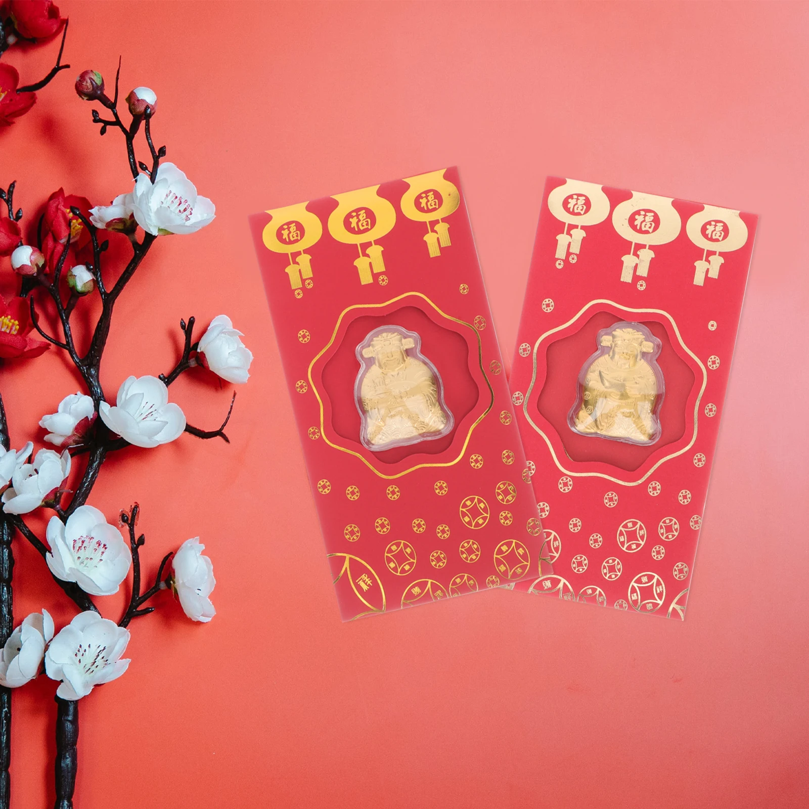 

10 Pcs Red Envelopes Chinese Style Money Packets Kids Rabbit Decorative Gold Leaf Storage Auspicious Patterns Festive Design