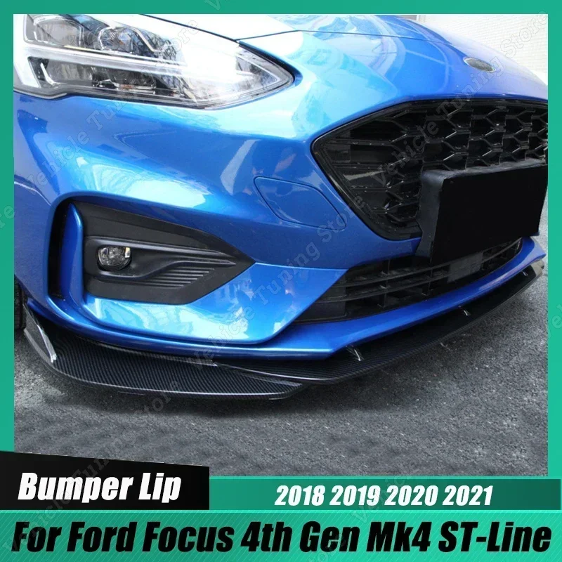 For Ford Focus 4th Gen Mk4 ST-Line 2018 2019 2020 2021 ABS Car Front Bumper Splitter Lip Diffuser Spoiler Guard Body Kits