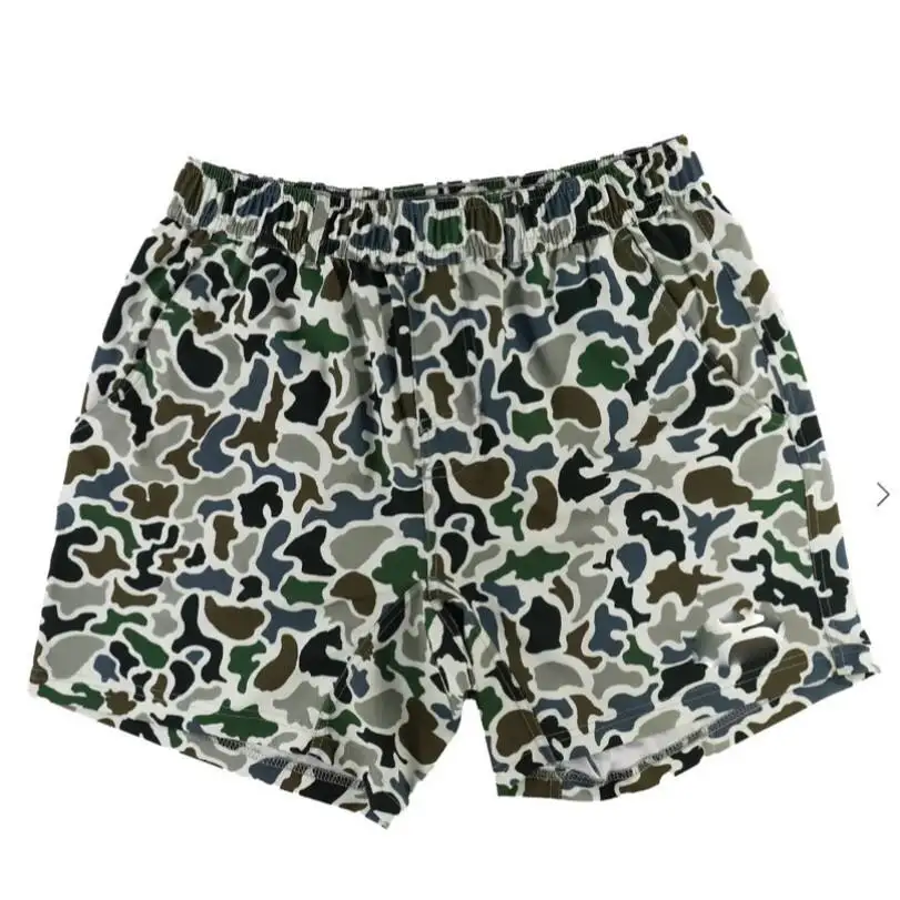 Elastic Waist Digital Print Shorts Women's Fashion Spring 2025 Pocket Pants Polyester Fiber Printed Bottoms