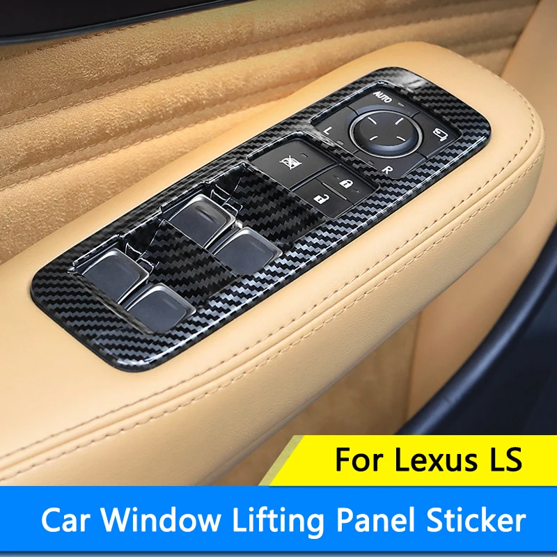 

QHCP Car Door Window Lift Button Cover ABS Four Doors Control Button Panel Trim For Lexus LS 500h 2018-2023 Interior Accessories