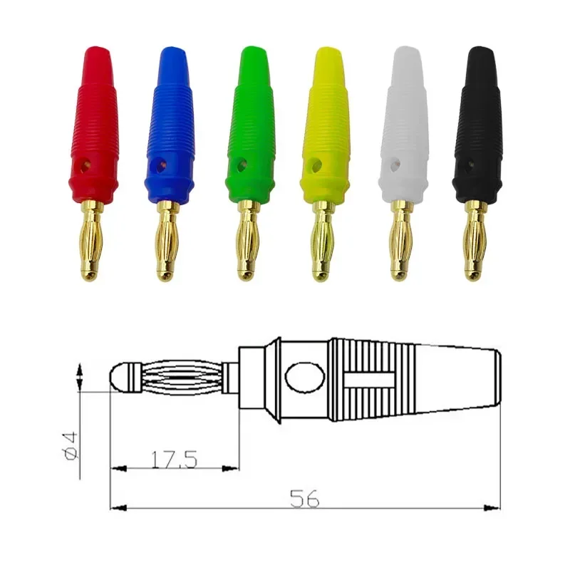 

4mm Banana Plugs Pure Copper Gold Plated Connector Video Musical Speaker Cable Wire Pin Red Black Yellow Banana Plug Connectors