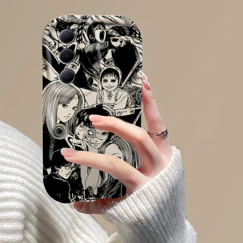 Junji Ito Horror Tomie Manga 3D Wave Case For Samsung A73 A72 A71 A55 A54 A53 A35 A34 A33 A25 A23 A15 A14 A13 A05 A04 A03 4G 5G