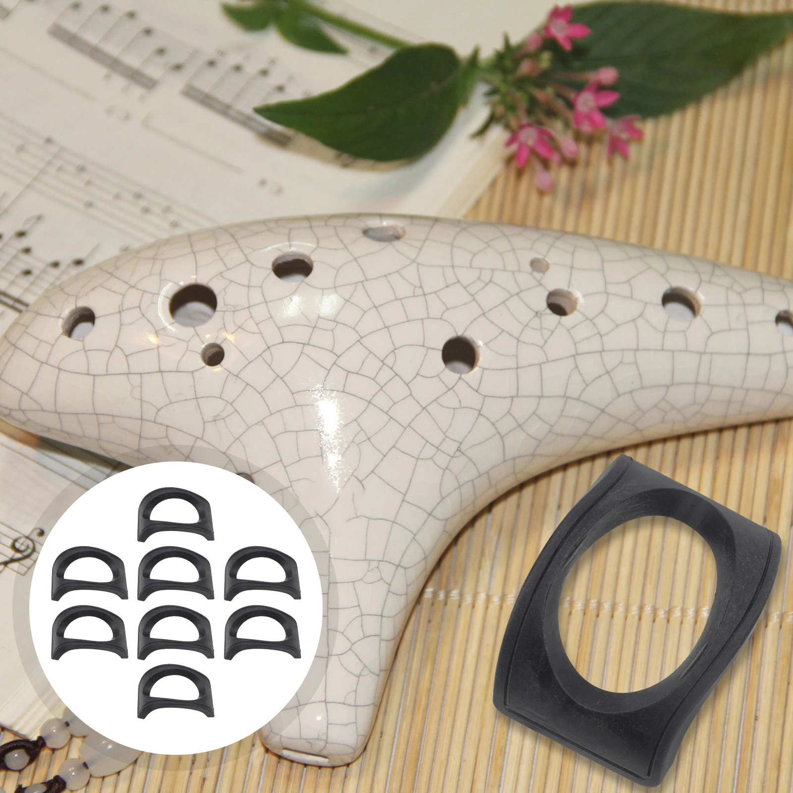 

8 Pcs Ocarina Base Bracket Resin Stand Portable Instrument Holder 6 hole Design Anti scratch Groove Support Stable Display