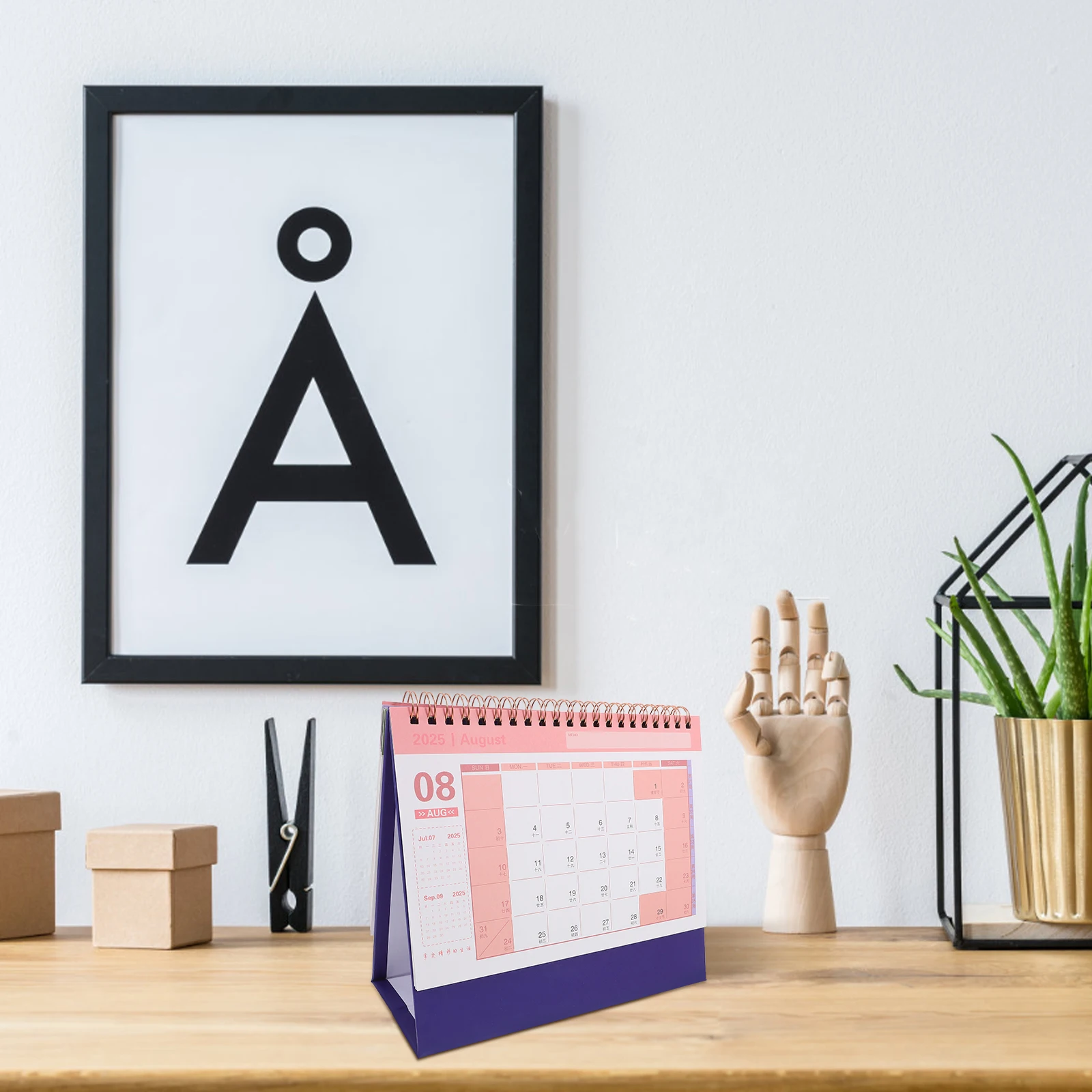 Automatic Simple Calendar Office Perpetual Daily Flip Paper Mini Standing Monthly Desk