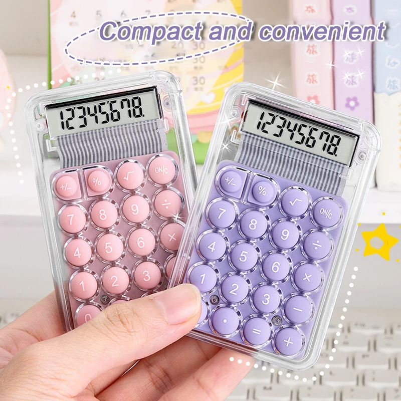 Cute Silent Calculator Mini Version Learning Auxiliary Small Portable Calculator Back To School Supplies Students/Finance