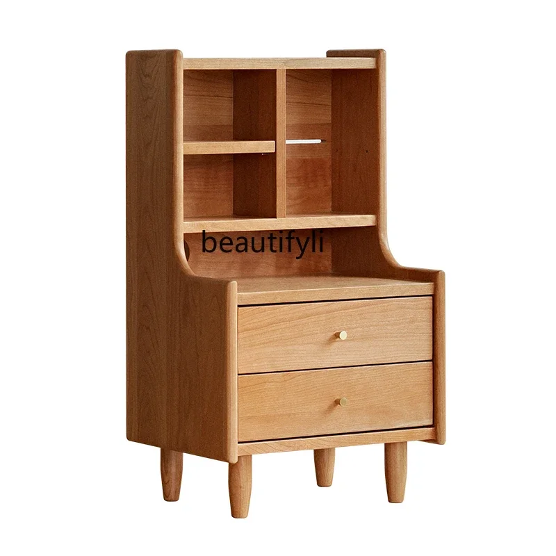 

A13 Nordic solid wood two-chest cabinet cherry wood living room locker bedroom storage bedside cabinet