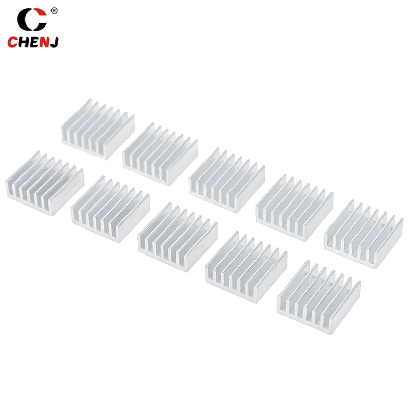 Aksesori pendingin Radiator Chip elektronik Heatsink aluminium kualitas tinggi 10 buah 14*14*6mm