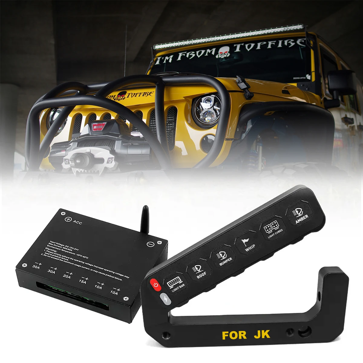 

OPOO Customized 4x4 Switch Panel Wireless 12V 24V Off Road Aux 6 Gang Switch Panel Wireless For Wranger JK