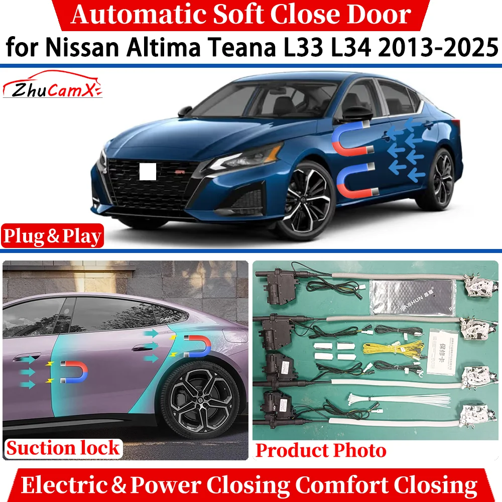 

for Nissan Altima Teana L33 L34 2013-2025 Car Automatic Soft Close Door Electric Power Comfort Closing Suction lock Quiet System