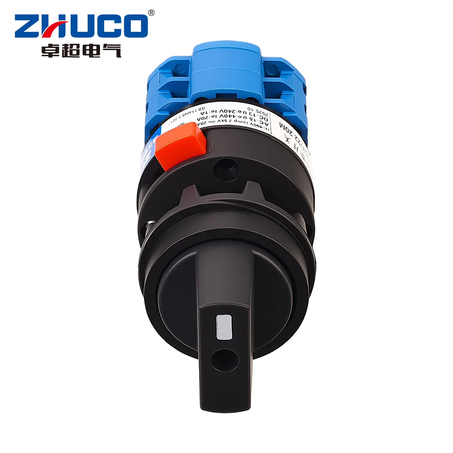 ZHUCO 2/3 position selector switch 20A 690V, 8-terminal universal rotary cam selector with lock, suitable for power distribution cabinets, machine tools, industrial panels (SZW26-20C/OM, ON OFF ON, ON OFF, ON ON) view 6