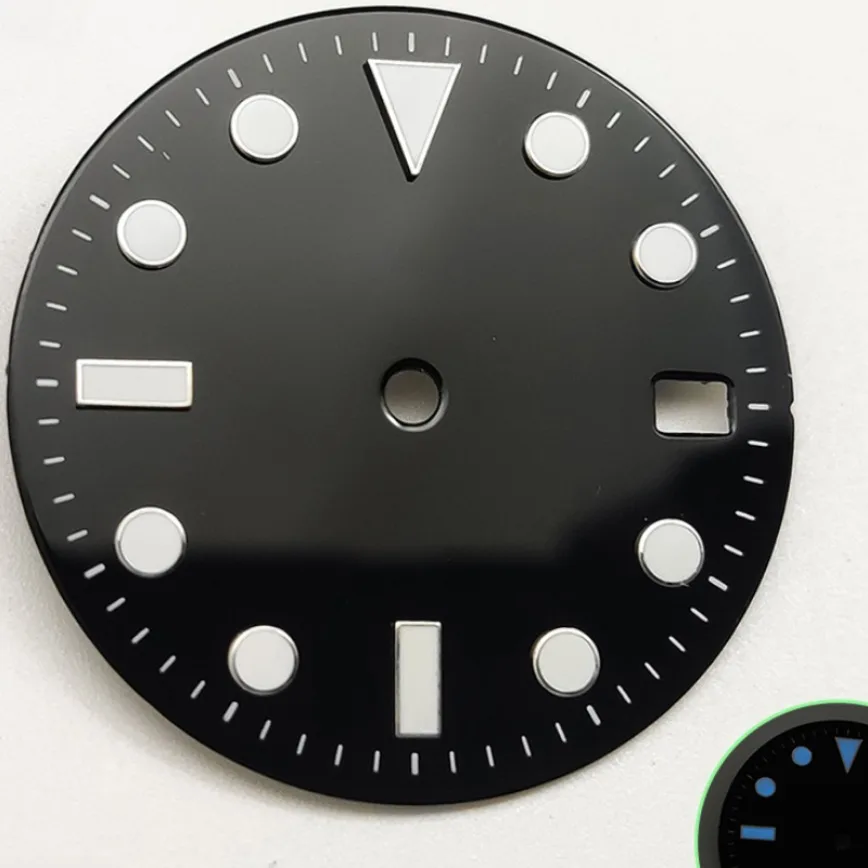 28.5/29mm NH35 Dial Black Blue Vintage Dial Luminous Dial No Logo for NH35/NH36 Movement Watch Accessories