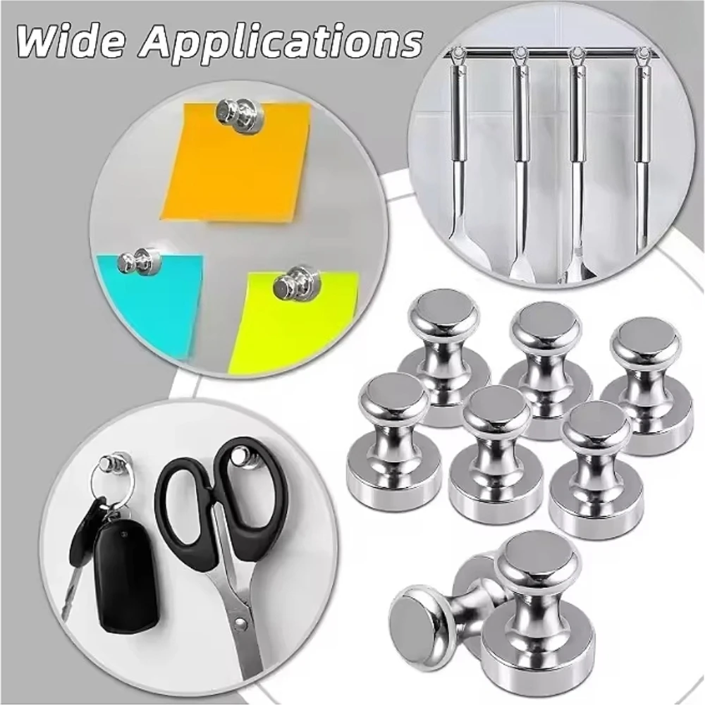 1/10pcs Super Strong Neodymium Magnetic Pushpins Sucker Thumbtack Durable Steel Magnet Push Pin for Refrigerator Whiteboard