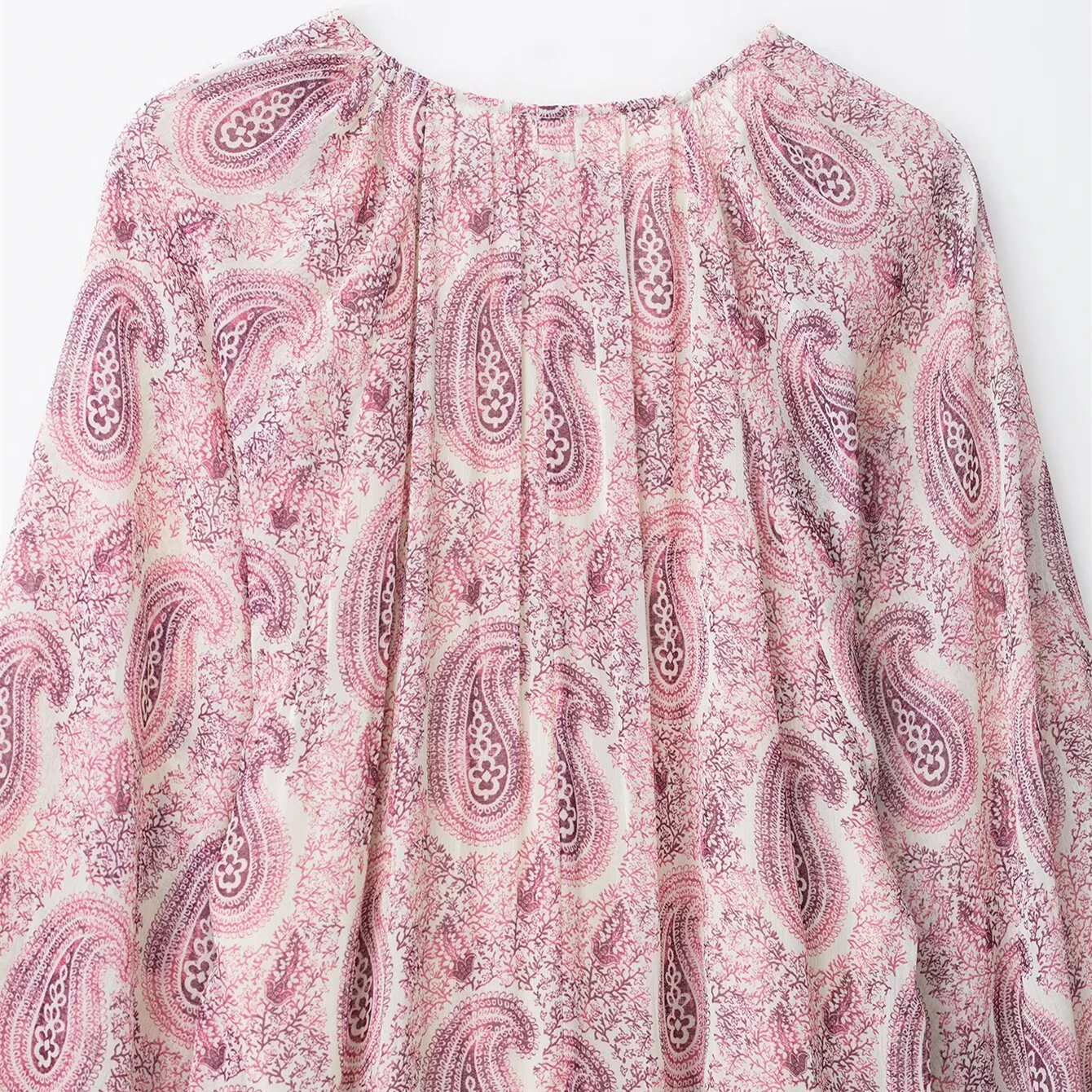 Keyanketian primavera/outono novas mulheres paisley impressão em camadas midi vestidos férias vento com decote em v manga longa solta uma linha vestido longo