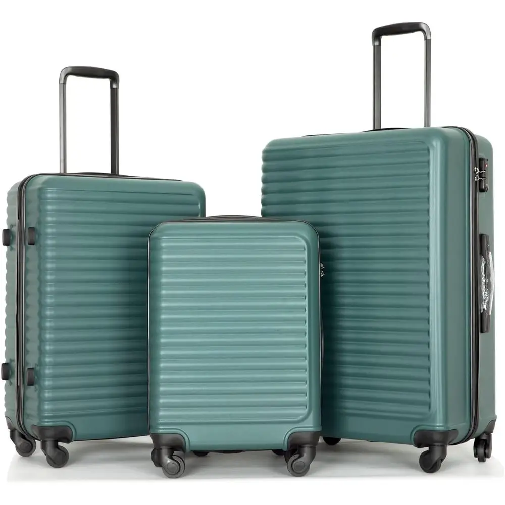 

3 Piece Hardshell Suitcase Set with Spinner Wheels, Lightweight Carry-On, TSA Lock for Women