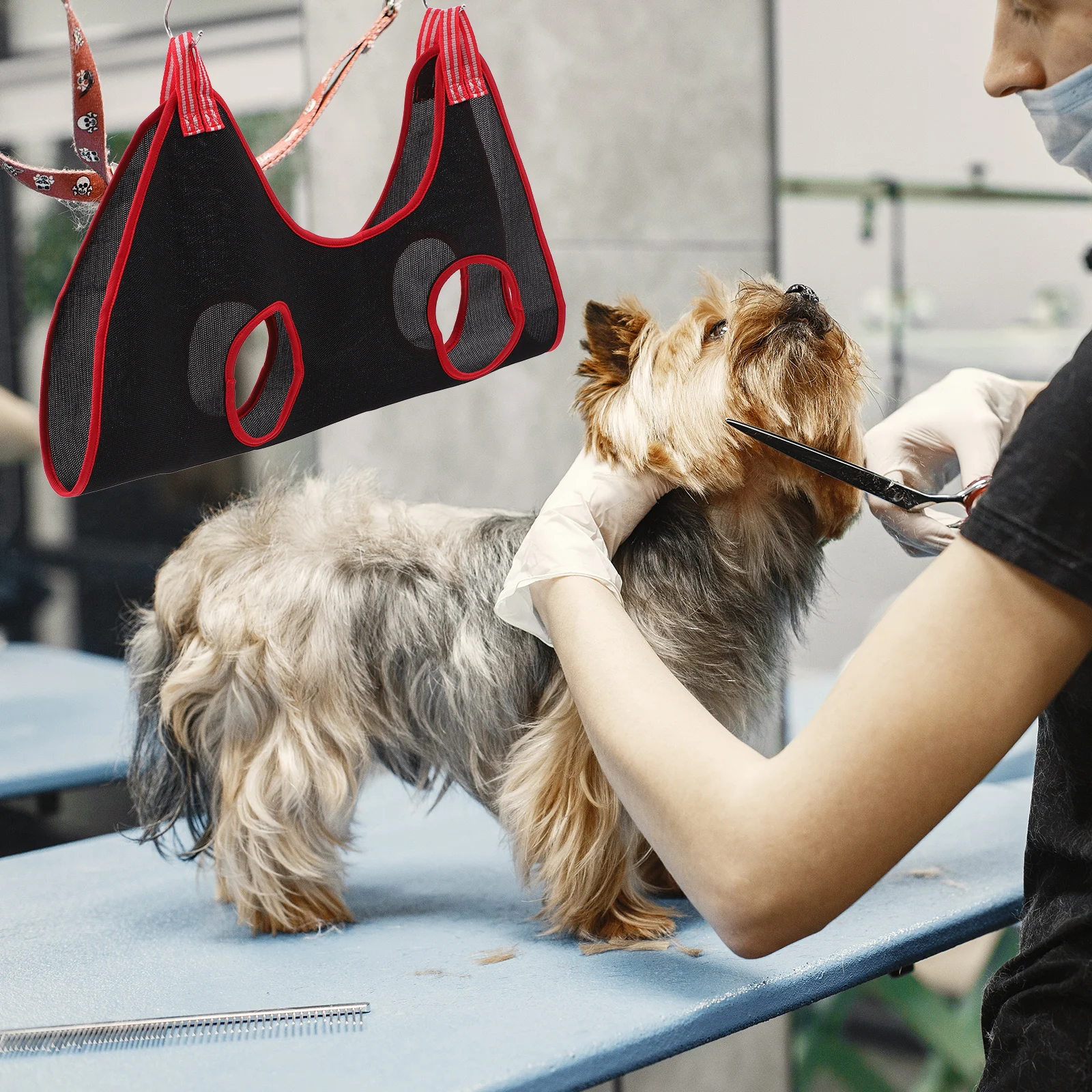 1 مجموعة الحيوانات الأليفة مسمار التشذيب أرجوحة قوي الاستمالة الرافعة للقطط الكلاب مع مشط المقص ملف سهلة الاستخدام ضبط النفس حقيبة معلقة #3