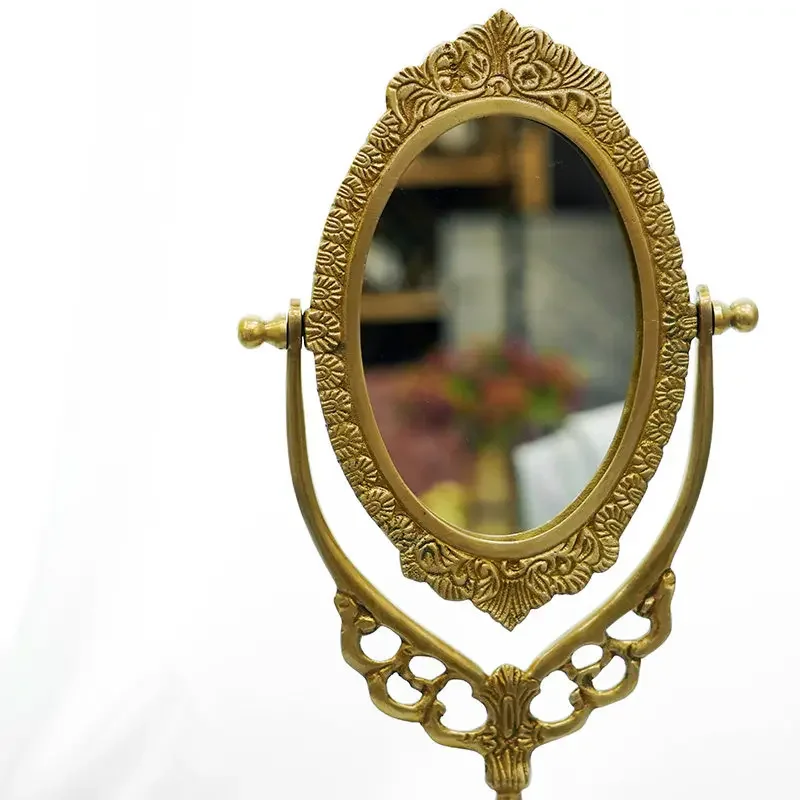 Limited Offer NEW Retro Hand-carved Desktop Vanity Mirror Classical Luxury Home Vanity Mirror Ornament
