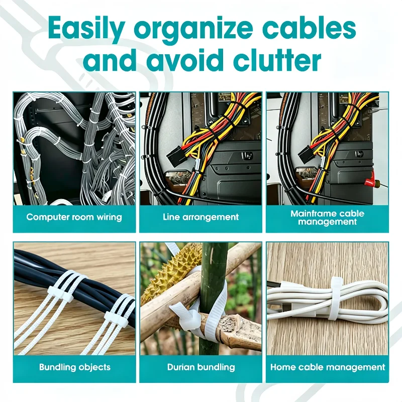 500/100PCS Large Size Heavy Duty Nylon Cable Ties (50-100cm) Ultra Long Self-Locking Zip Tie Cord Management
