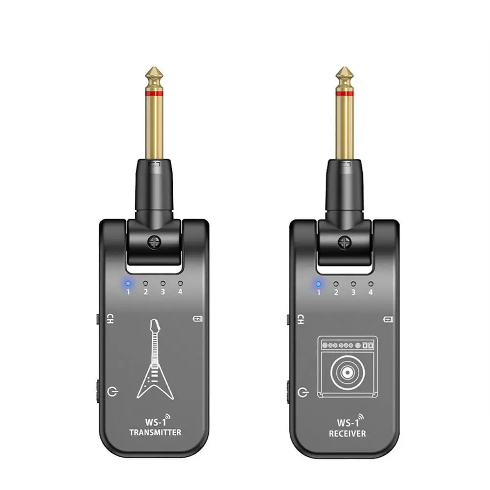 

Guitar Wireless Transmitter Receiver 4 Channels 2.4GHz Electric Blowpipe Audio Transmission Transceiver