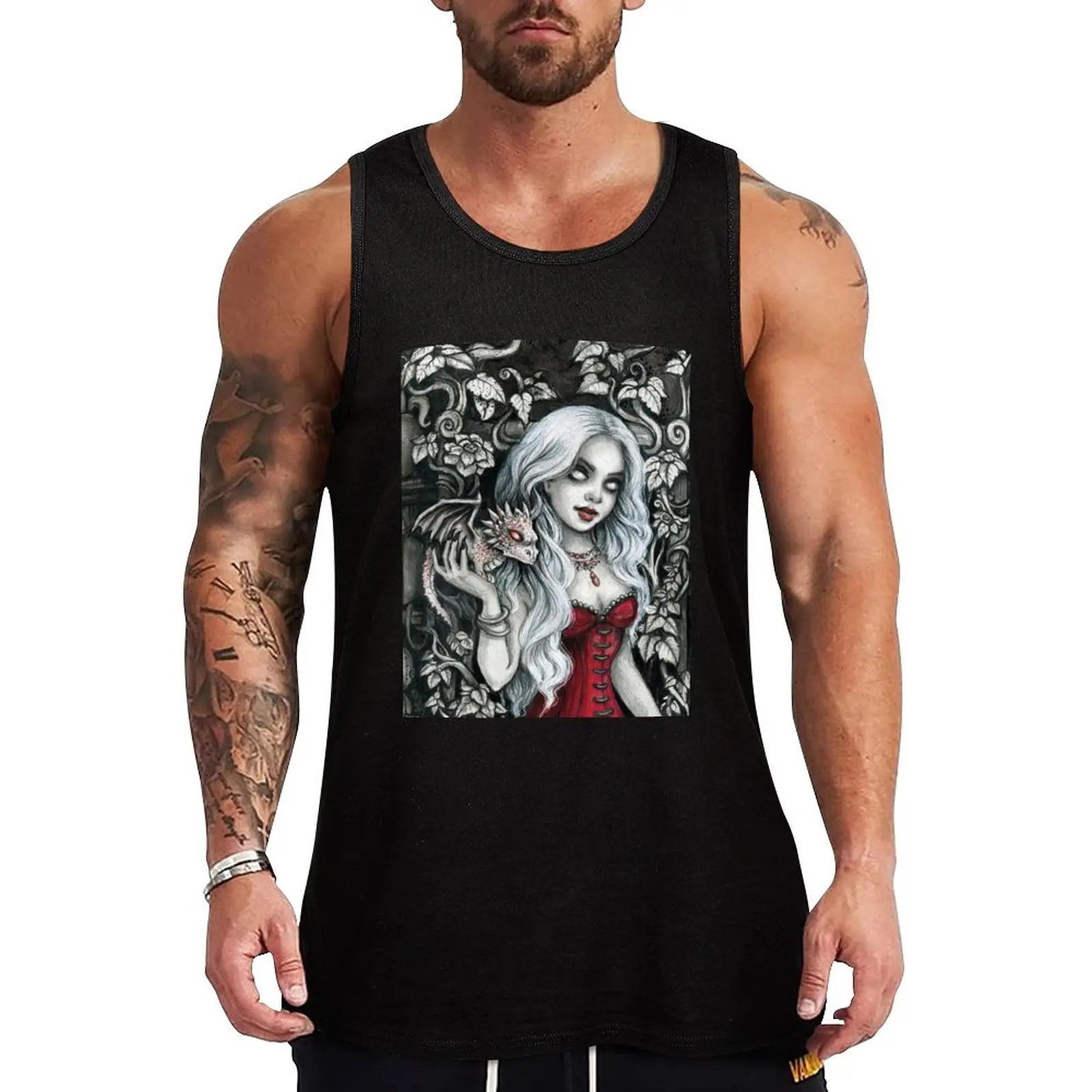 

Morgana, the Dragon Sorceress Tank Top Sleeveless T-shirt gym t-shirts man Man gym clothes anime gym