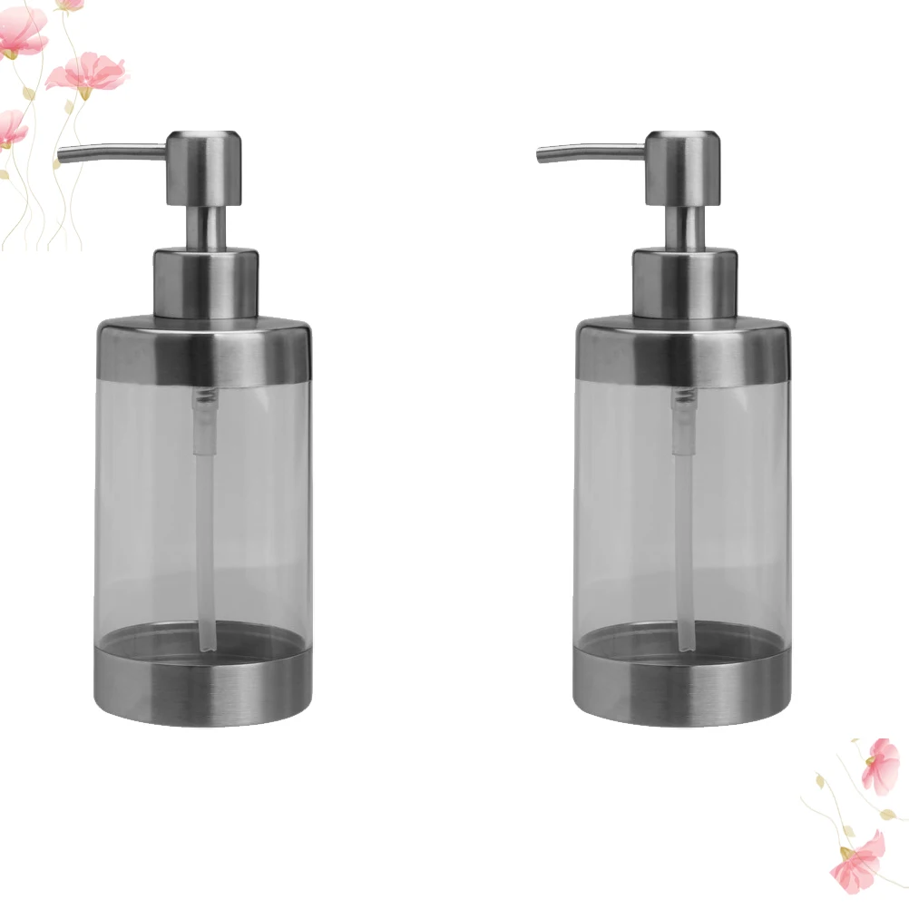 

2 Pcs Eyelash Soap Dispenser Travel Stainless Transparent Small Bottles for Liquids