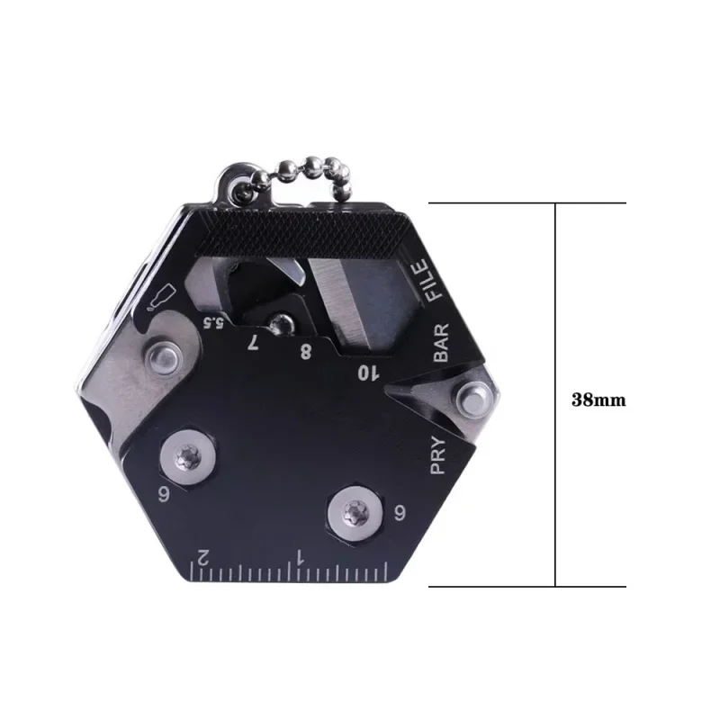 Pocket Knife Keychain Screwdriver Multifunctional Hexagon Coin Outdoor EDC survival Tool Folding Fold Mini coltello Gear Pee
