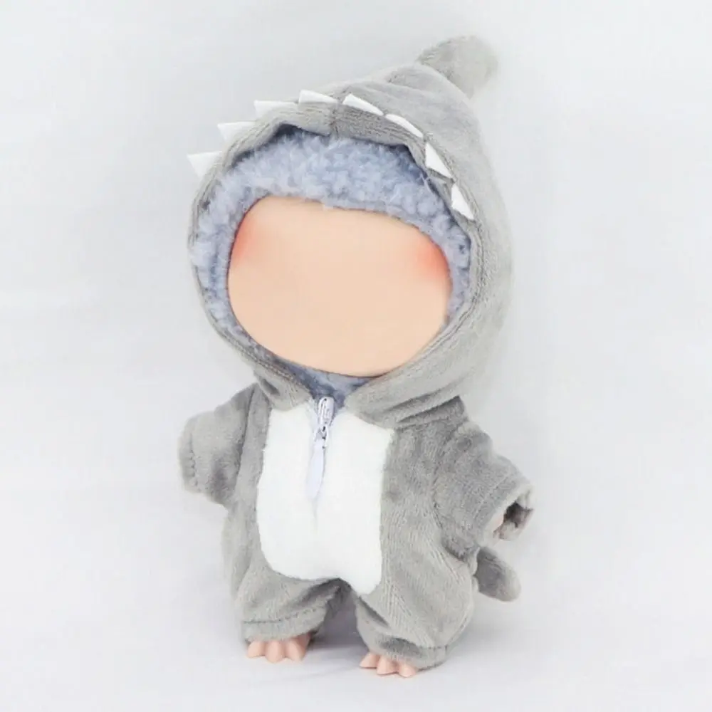 Mini ropa de muñeca de peluche, mono de dibujos animados, estilo Animal, dinosaurio, tiburón, vaca, ropa de muñeca, falda de regalo, 17cm, 10cm