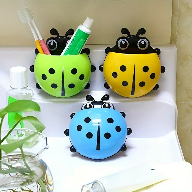 Seven star ladybug toothbrush holder for storing cute suction cups