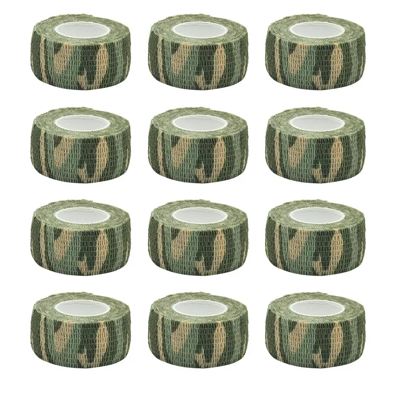 

1/12pcs Forest Camouflage Elastic Wrap With Hunting Camouflage Elastic Plastic Sports Knee Pads And Finger Sports Bandages