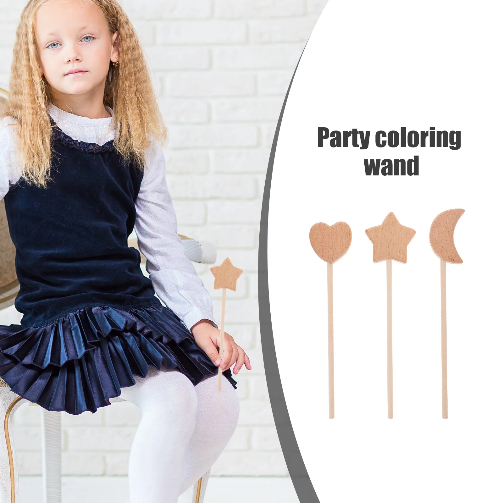 

3Pcs Unfinished Wooden DIY Fairy Wands Creative Hand Painting Drawing Sticks for Imagination DIY Fairy Wand