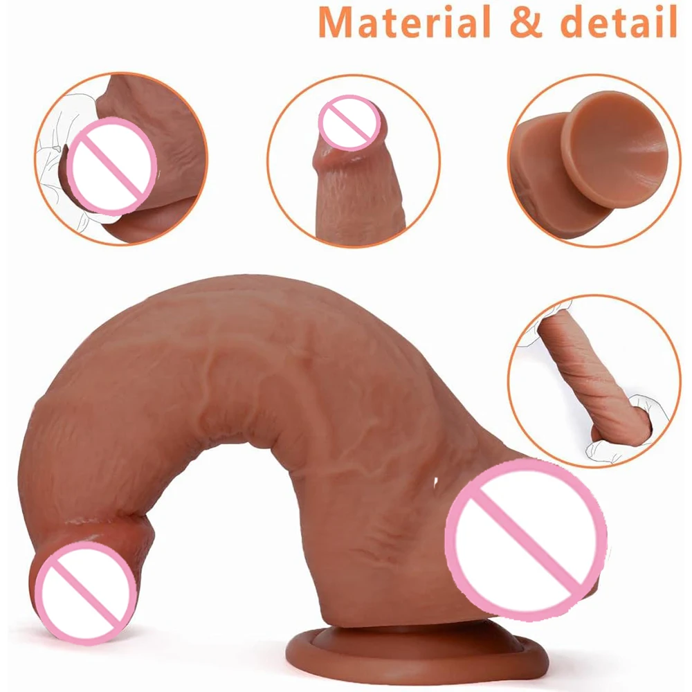 7 Inch Realistic Women Sex Dildos Silicone Anal Dildo for Men Suction Cup Soft Sliding Penis Thick Dildo Adult Toy