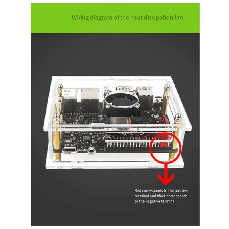 Acryl Case Voor Visionfive 2 Development Board Board Box Transparant Case Met Koelventilator Heatsink Kit Duurzaam