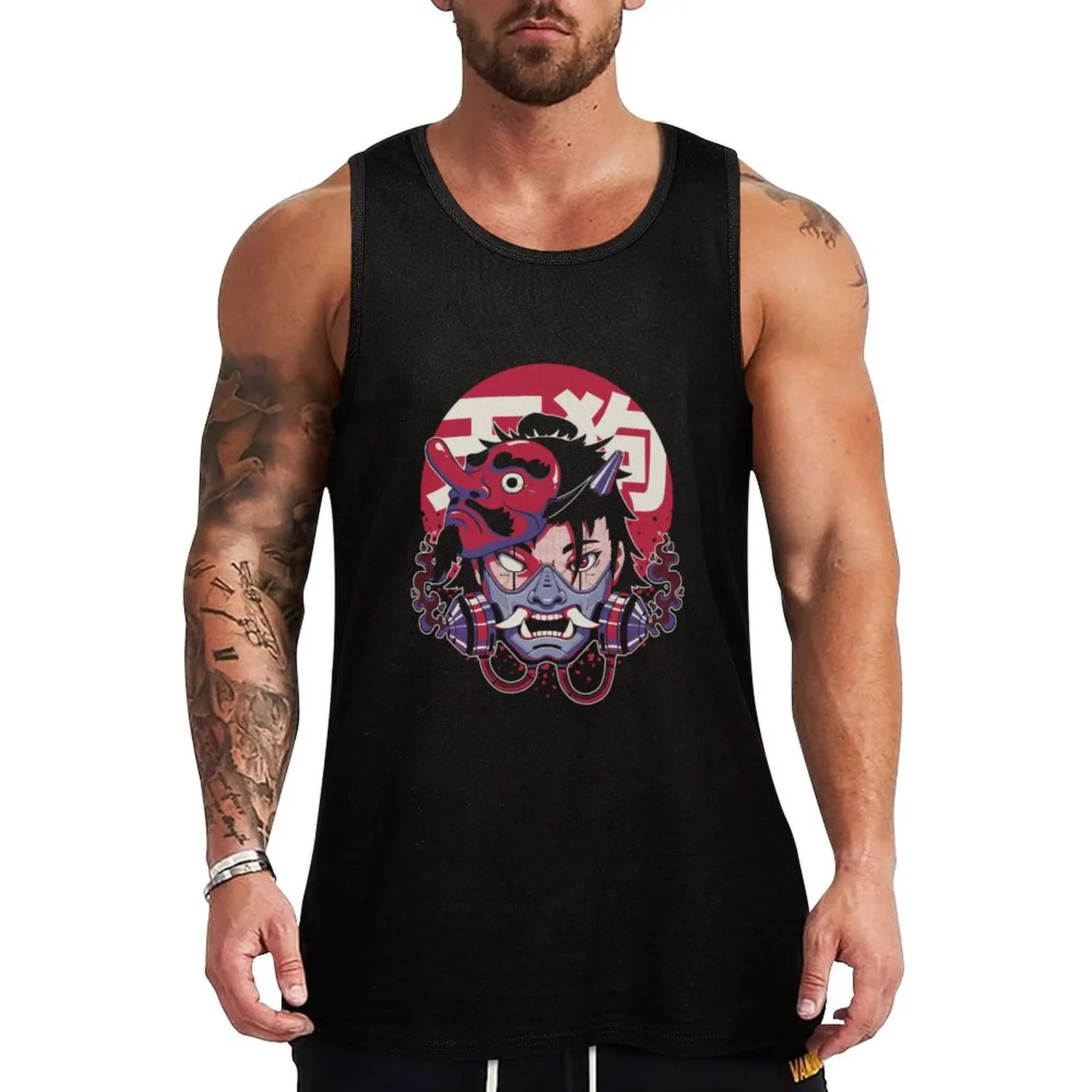 Cyber Tengu Tank Top basketball Men's gym clothing sleeveless tshirts for men