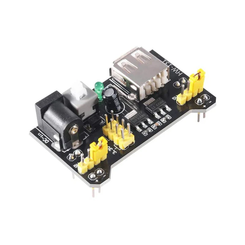 1 Set MB102 Breadboard Power Supply Module 5V/3.3V DC Voltage Controller Module with 9V Battery Clip 2.1mm X 5.5mm for Arduino