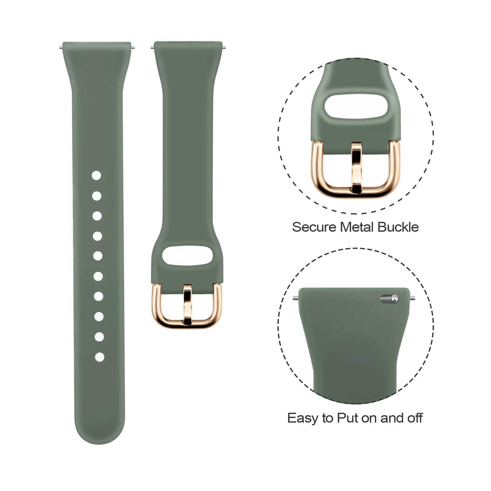 20mm Slim Silicone Strap for Samsung Galaxy Watch 6 Classic 3 4 5 Pro 45mm 47mm 43mm 44mm 42mm Watch Band for Active 2 Bracelet