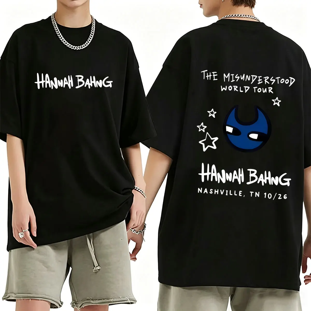Hannah Bahng The Misunderstood World Tour T Shirts Men Women Vintage Casual Soft Cotton T-shirt Unisex Fashion Oversized Tshirt