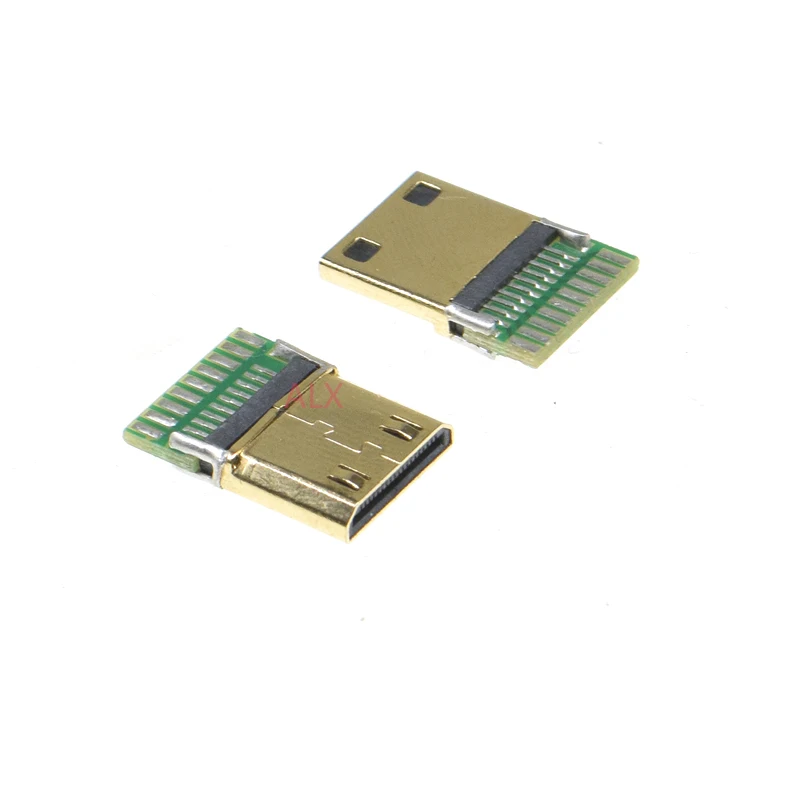 5 STKS MINI HDMI 19PIN 19 P MANNELIJKE PLUG connector met PCB Board Soldeer Type test board