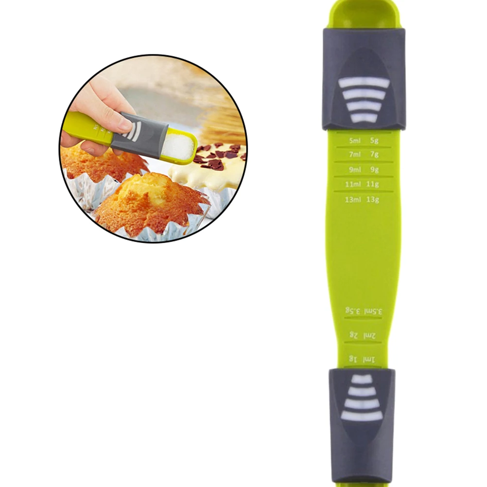 

3Pcs Measuring Spoons Double Ends Adjustable Creative Multifunctional Baking Cooking Metering Spoons Scales Dry Liquid