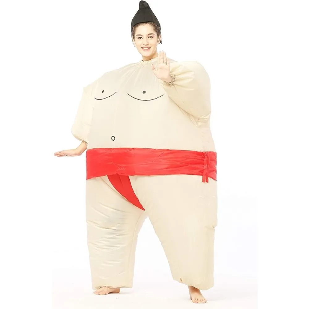 Sumo Wrestling Cosplay Costume, Inflatable, Blow Up Suit, One Size Fits Most Adults for Halloween