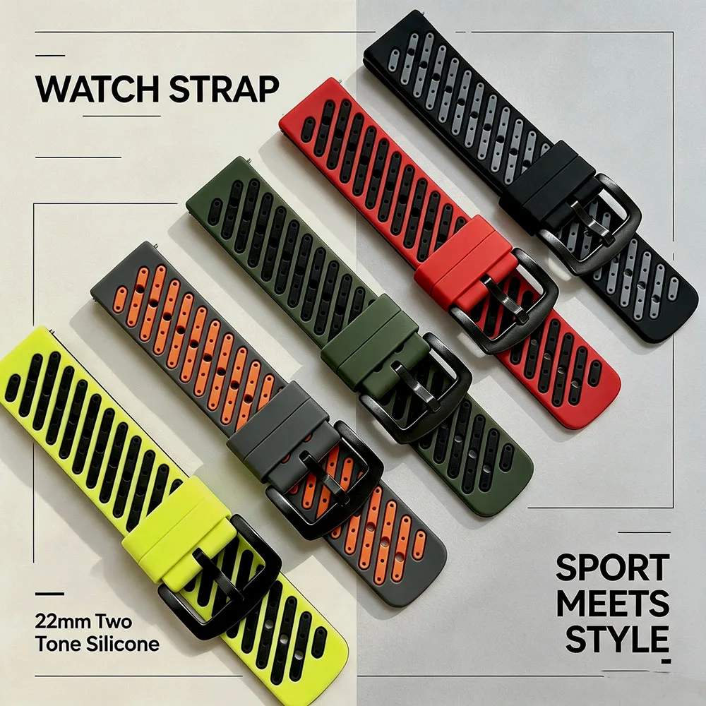 22mm Fashion Sport Silicone Watch Strap,For Garmin Watch Venu 4/3/2 Vivoactive 4 Forerunner 970 570 745 265 255 255 Music 965 955 935 945, Active,Fenix Chronos. Adjustable Replacement Wristband. Quick Release Sweatproof Watch Accessory.For Men And Women.