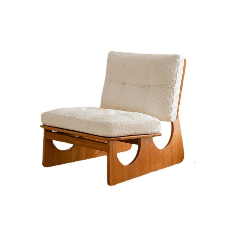 

Cloud solid wood leisure sofa balcony lazy sofa chair living room Nordic single cherry wood leisure disassembly