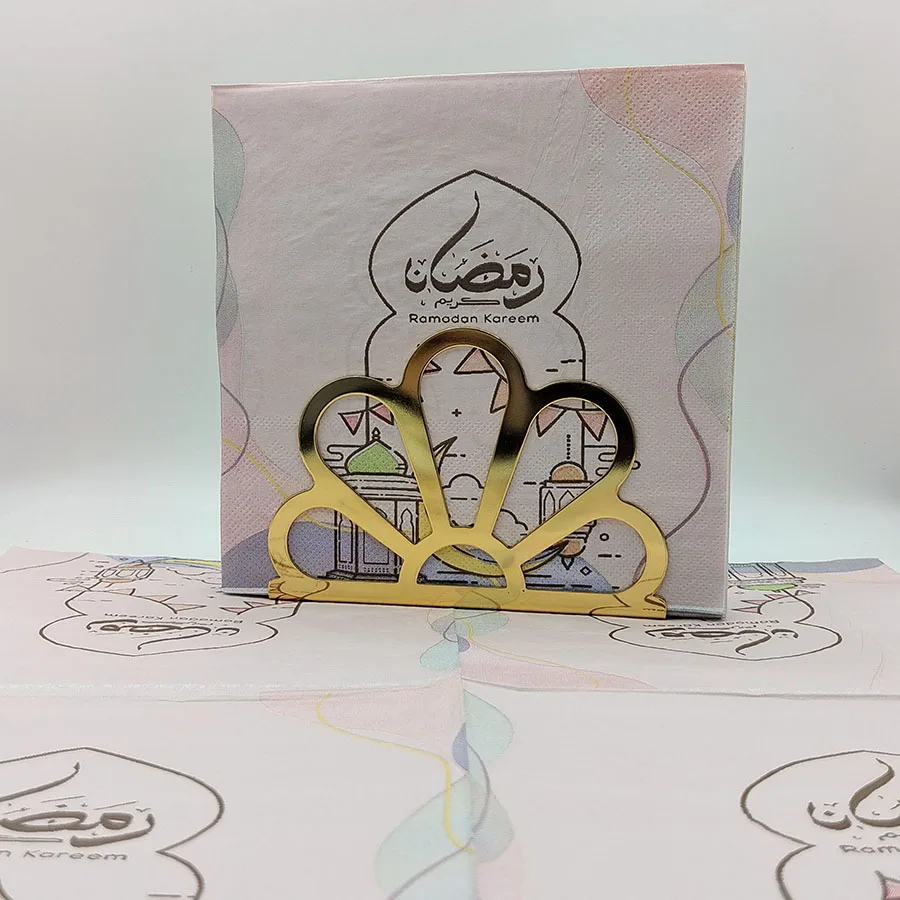 10/20 قطعة 33 سنتيمتر 2 طبقة رمضان تحت عنوان المناديل الملونة ، لب الخشب الأصلي ، المفارش الورقية الزخرفية الوردي ، DIY Decoupage ورقة