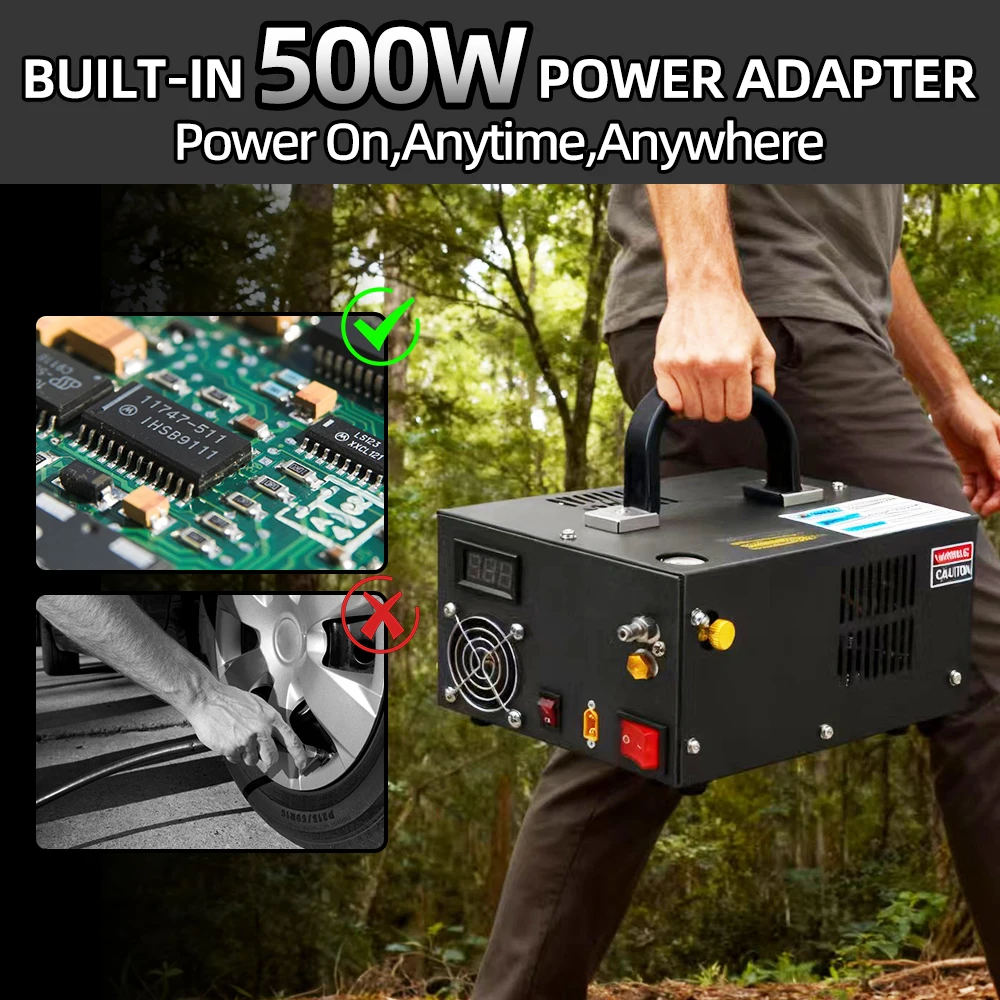 300Bar 4500psi 12v Pcp ضاغط 110 220V محول 30MPA 4500psi ارتفاع ضغط مضخة هوائي Airgun بندقية نافخة