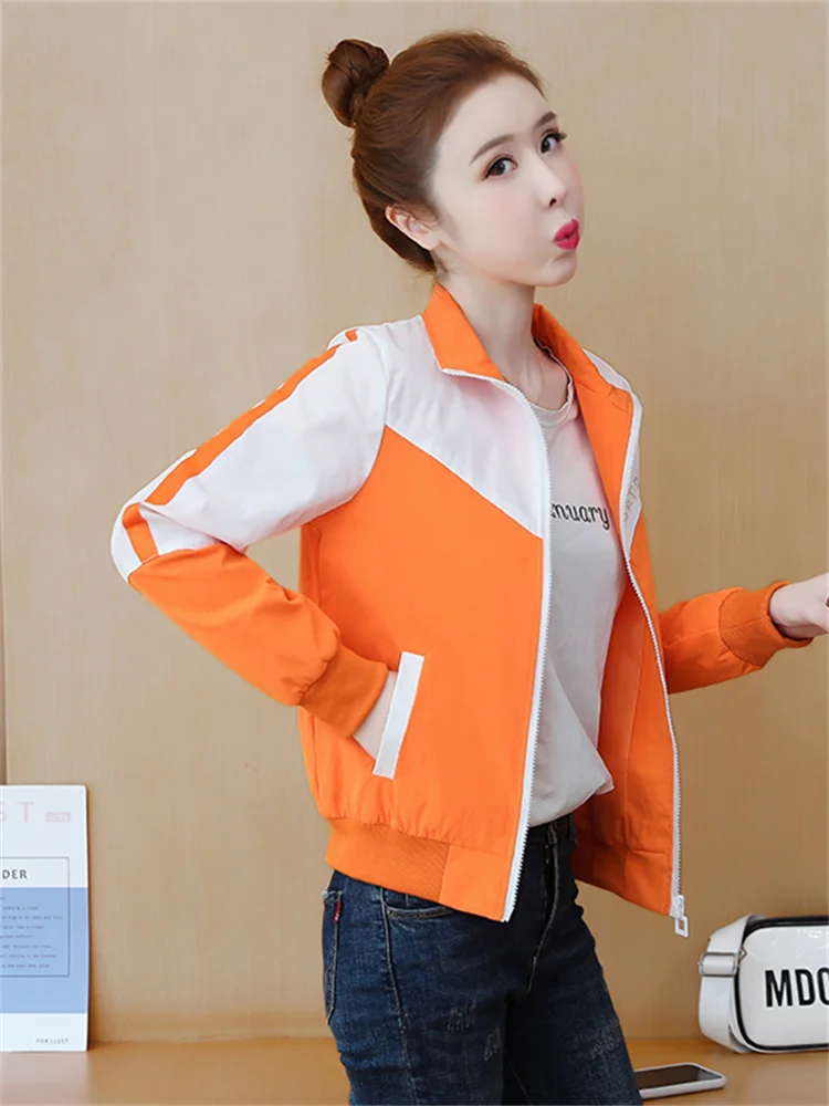 2025 جديد عصري مزاجه المرأة البيسبول سترة فضفاضة تناسب رقيقة قصيرة الأكمام كتلة اللون معطف غير رسمي ربيع الخريف الشتاء #2