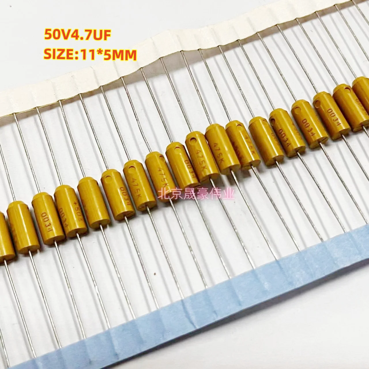 5 Buah Kapasitor Tantalum Aksial T32 6.3V4.7UF 10V4.7UF 15V 20V4.7UF 25V475K 4.7UF 35V 50V4.7UF Kapasitor Tantalum Padat Aksial