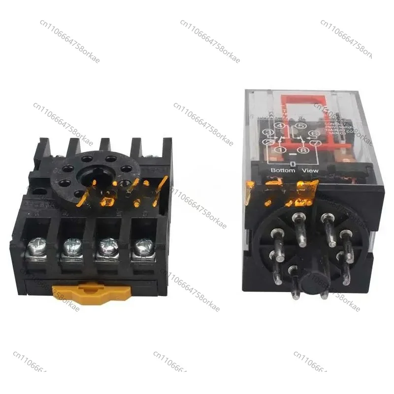 MK3P-I MK3P-1 General Purpose AC 24V 110V 220V DC12V 24V Coil 11 Pins Electromagnetic Relay With PF113A Socket Base