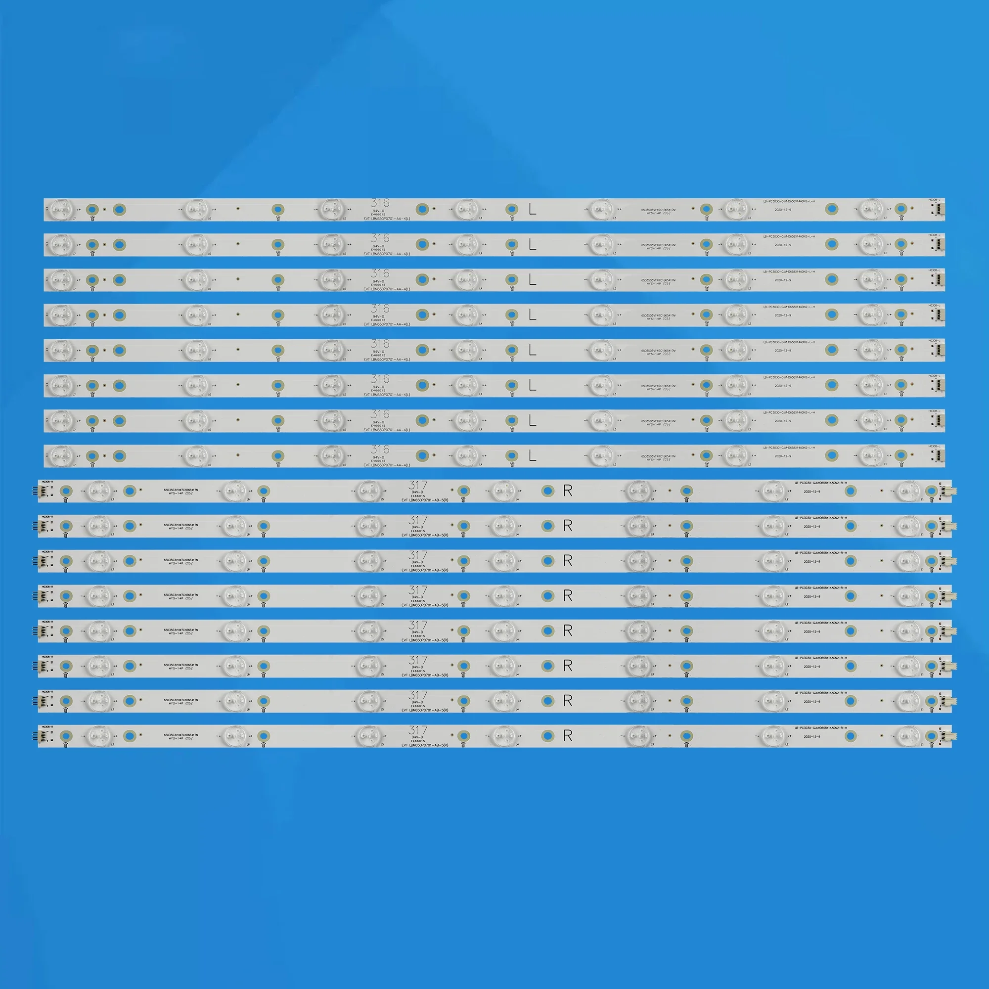 LED Strip 65PUS6112/12 65PFF5652/T3 65PUF6656/T3 65PUF6652/T3 65PUT6121/12 EVTLBM650P0701-AA-4 EVTLBM650P0701-AB-5 TPT650UA-DJ