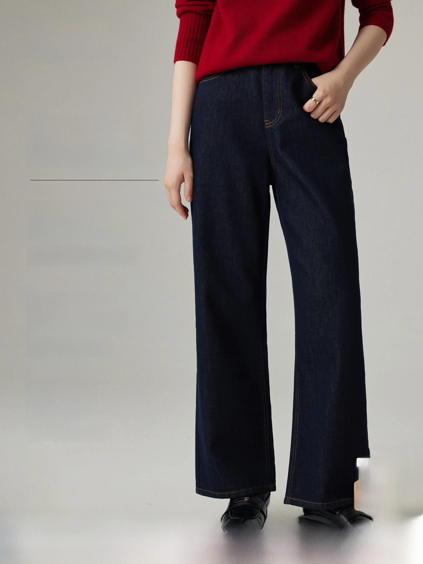 Classic Simple Casual High Waist Slim Straight Jeans Women's Fashion Cotton Stretch Denim High Waist Slim Fit Jeans