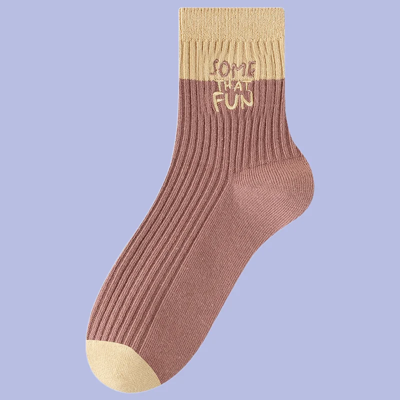 5/10 Paar neue Ins trend ige atmungsaktive lange Socken vertikale Streifen Farbe passend Frauen Herbst und Winter Mittel rohr Casual Socken