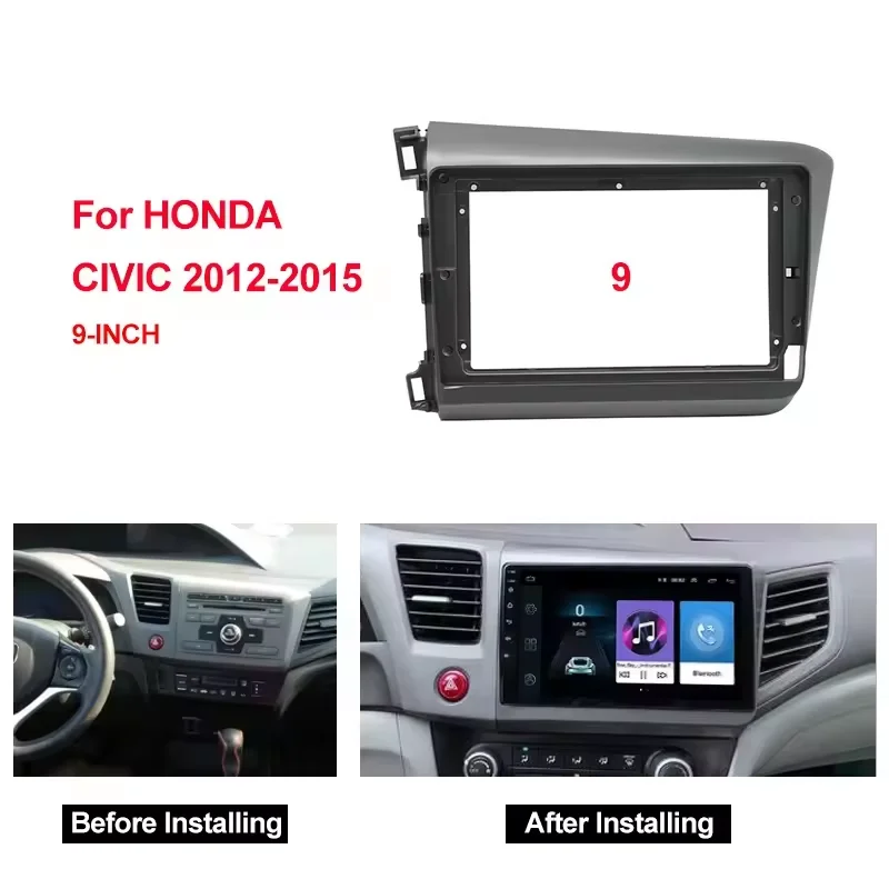 9 inch car radio multimedia All-in-One frame For Honda Civic 2012 2013 2014 2015 Canbus Box Decoder Dashboard Panel