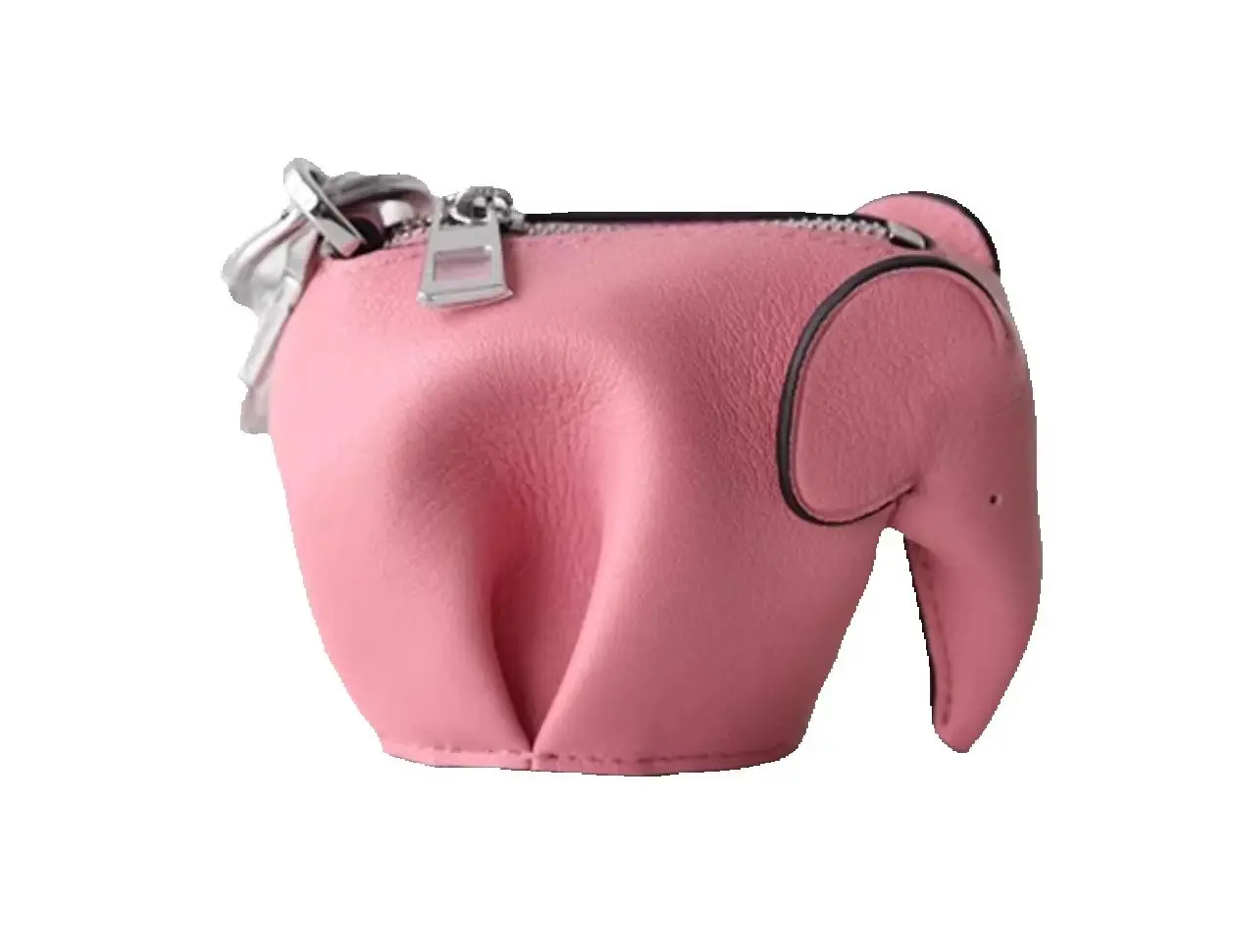 Personalized Baby Pink Christmas Elephant Charm Coin Purse Customized Animal Cute Girl's Mini Women Shaped Bag Wallet Genuine